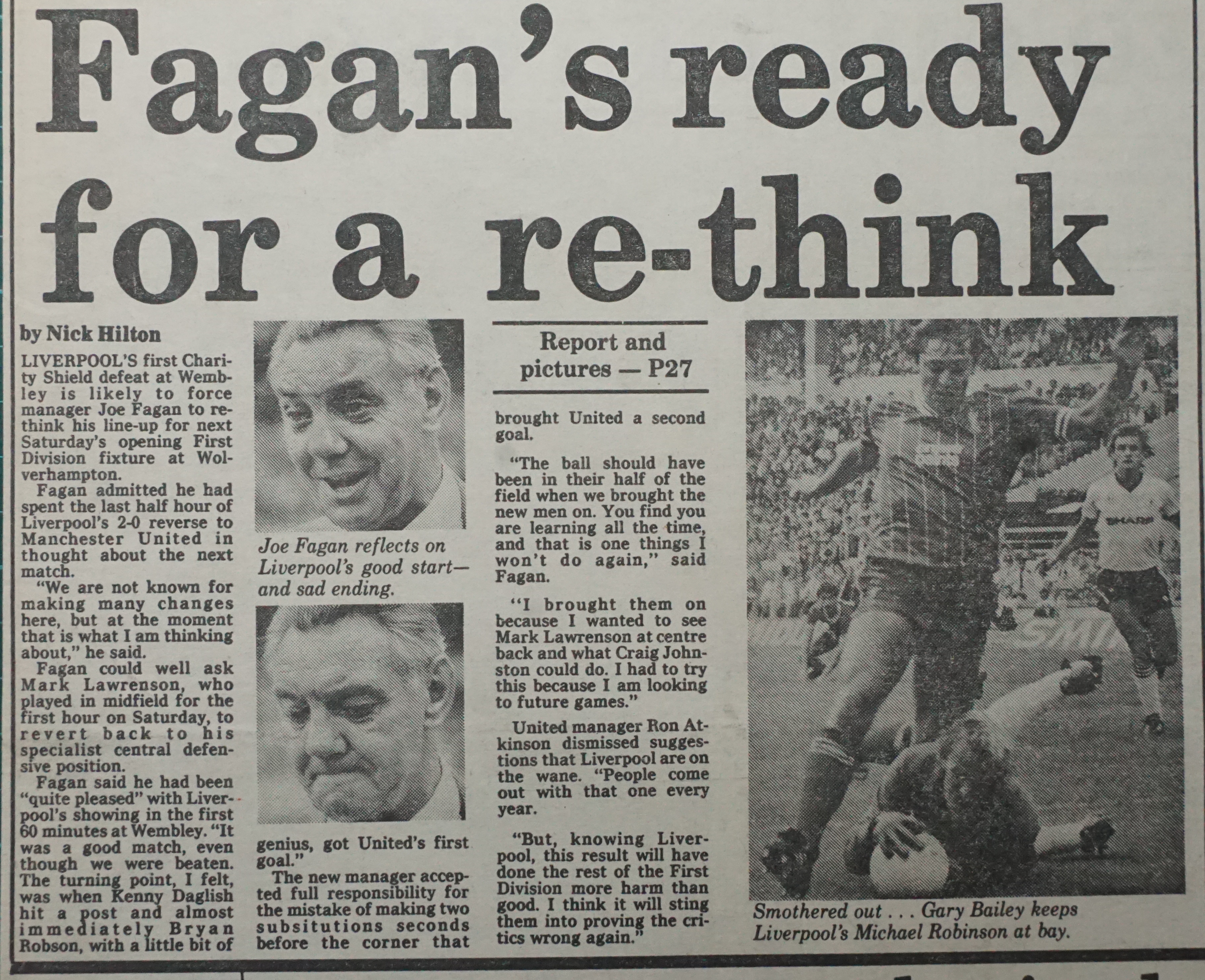 Fagan's ready for a rethink